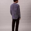Lässiges Button-Down-Hemd aus gestreifter Viskosemischung