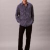 Lässiges Button-Down-Hemd aus gestreifter Viskosemischung