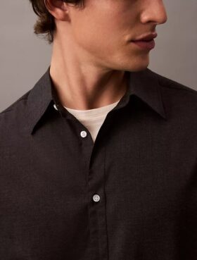 Lässiges Button-Down-Hemd aus Wollmischung