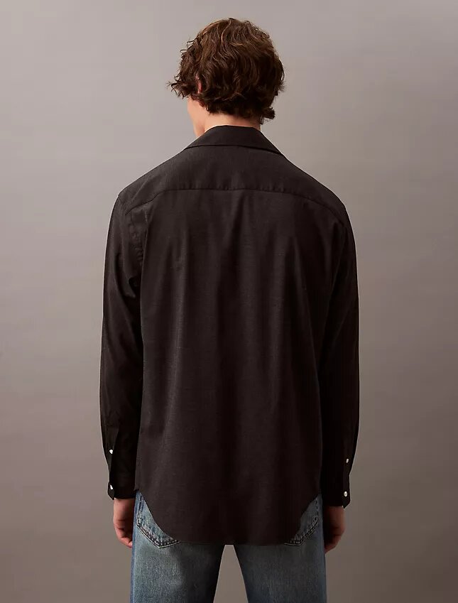 Lässiges Button-Down-Hemd aus Wollmischung Lässiges Button-Down-Hemd aus Wollmischung