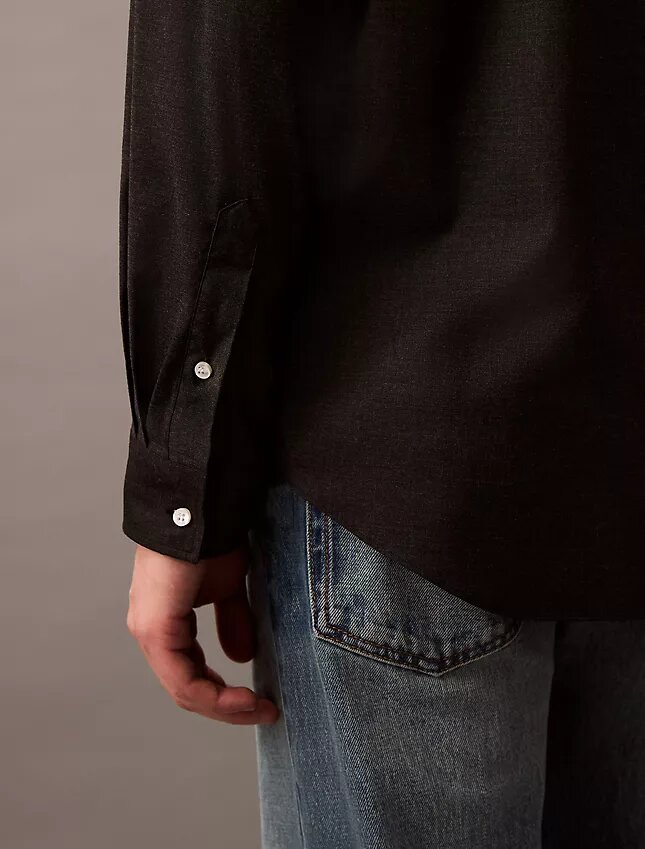 Lässiges Button-Down-Hemd aus Wollmischung Lässiges Button-Down-Hemd aus Wollmischung