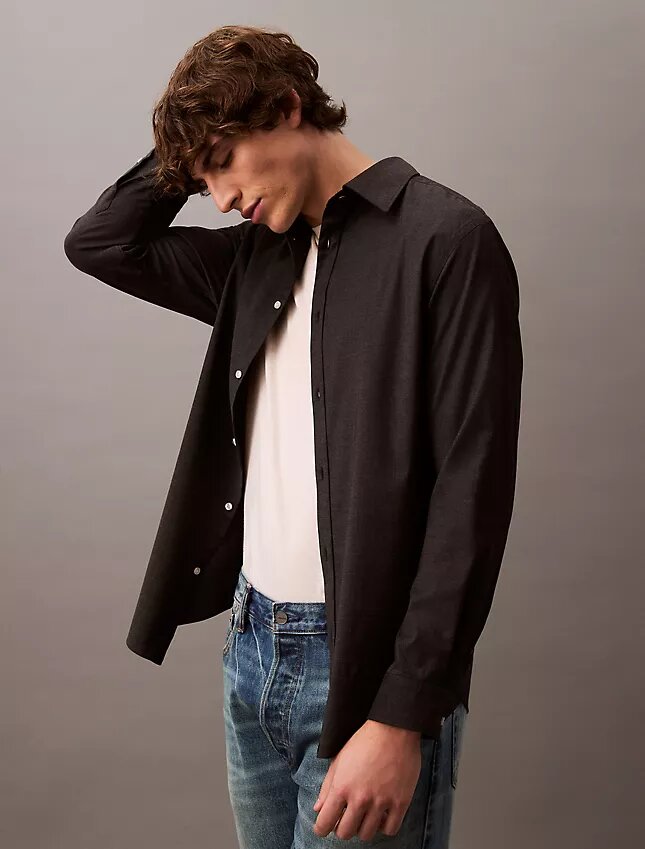 Lässiges Button-Down-Hemd aus Wollmischung Lässiges Button-Down-Hemd aus Wollmischung