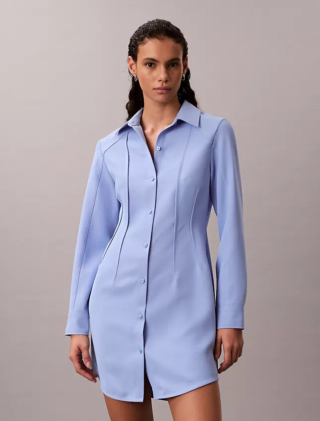 Lässiges Mini-Hemd-Kleid aus Twill Lässiges Mini-Hemd-Kleid aus Twill