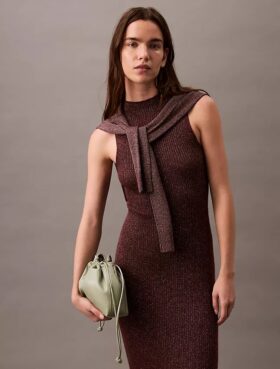 Lurex-Midi-Kleid