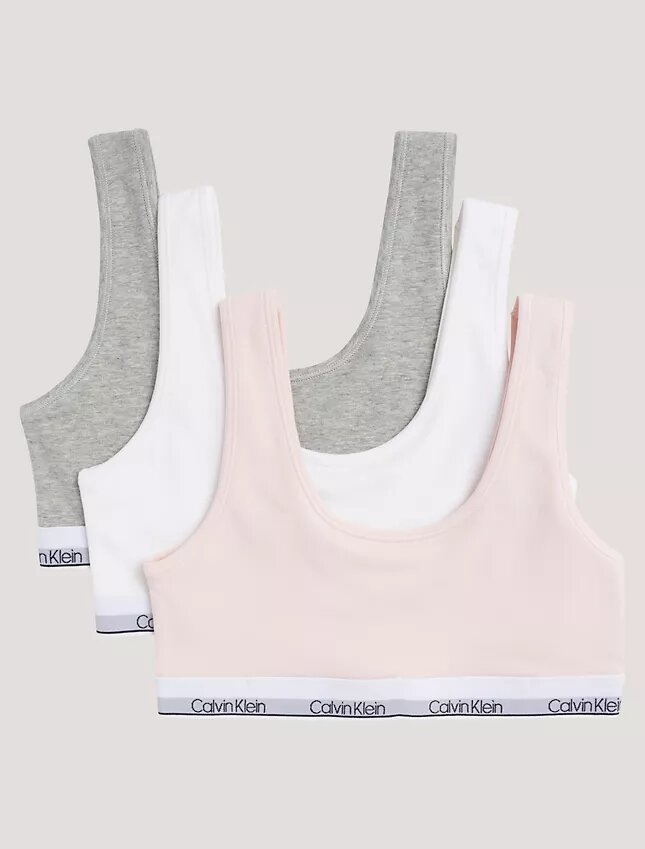 Mädchen-Bralette aus Cotton Stretch, 3er-Pack, Unlined Mädchen-Bralette aus Cotton Stretch, 3er-Pack, Unlined