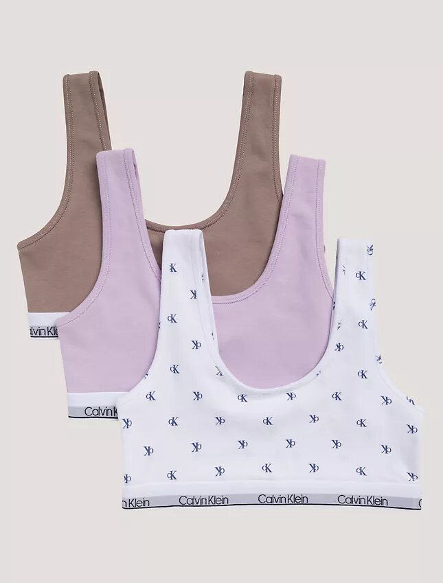 Mädchen-Bralette aus Cotton Stretch, 3er-Pack, Unlined Mädchen-Bralette aus Cotton Stretch, 3er-Pack, Unlined