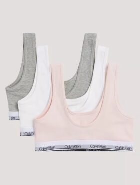 Mädchen-Bralette aus Cotton Stretch, 3er-Pack, Unlined