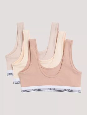 Mädchen-Bralette aus Cotton Stretch, 3er-Pack, Unlined