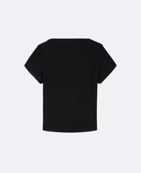 Mädchen-T-Shirt aus gewebtem Monologo-Rippstoff