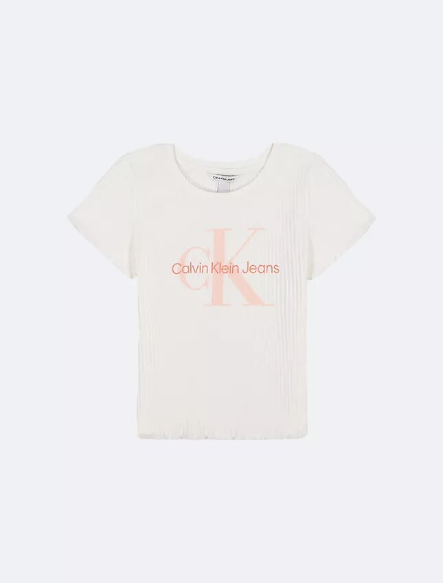 Mädchen-T-Shirt „Monologo“ mit grober Rippstruktur Mädchen-T-Shirt „Monologo“ mit grober Rippstruktur