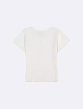 Mädchen-T-Shirt „Monologo“ mit grober Rippstruktur