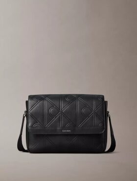 Messenger-Tasche mit durchgehendem geprägten Emblem
