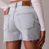 Midi-Denim-Jeansshorts mit hoher Taille Midi-Denim-Jeansshorts mit hoher Taille