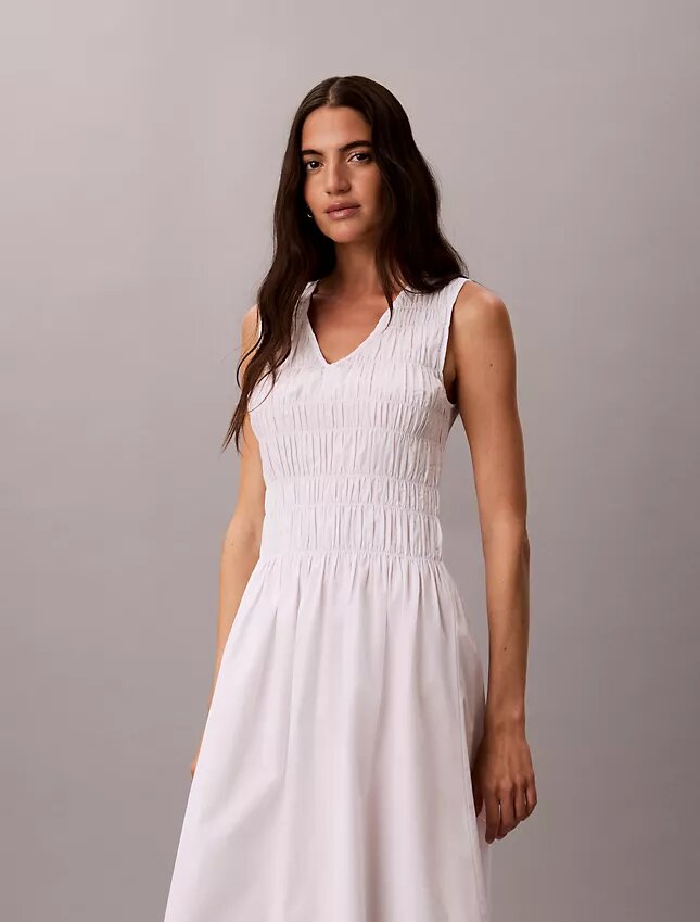 Midi-Kleid aus Baumwollpopeline Midi-Kleid aus Baumwollpopeline
