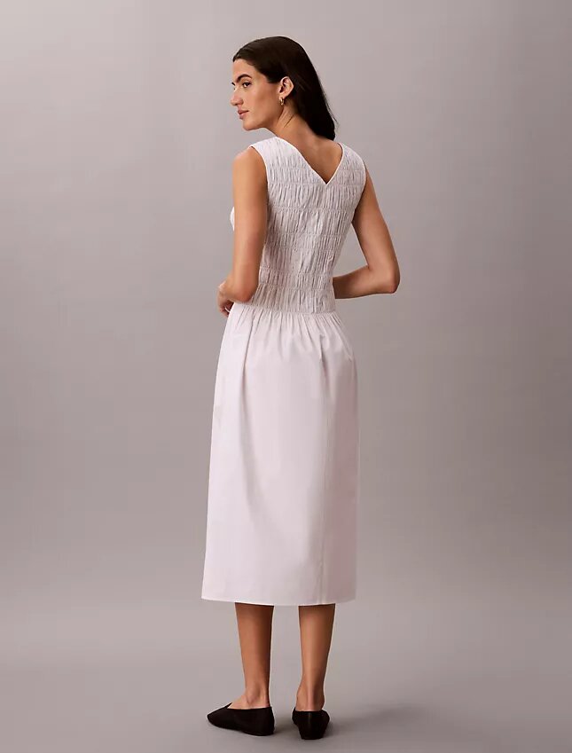Midi-Kleid aus Baumwollpopeline Midi-Kleid aus Baumwollpopeline