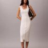 Midi-Kleid aus glatter Baumwolle Midi-Kleid aus glatter Baumwolle