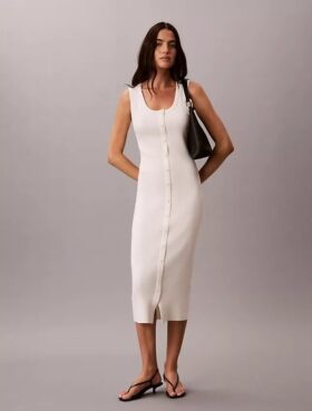 Midi-Kleid aus glatter Baumwolle