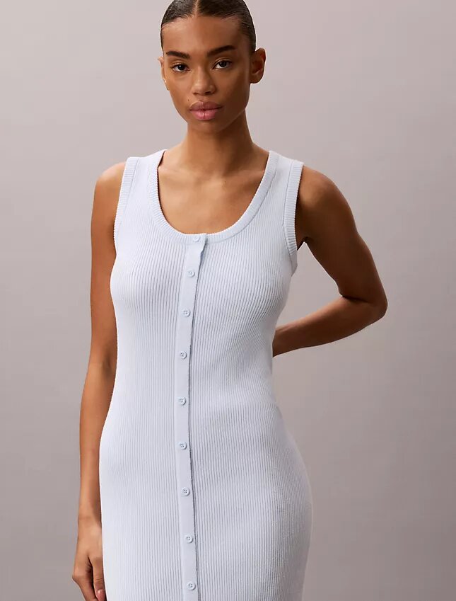 Midi-Kleid aus glatter Baumwolle Midi-Kleid aus glatter Baumwolle