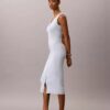 Midi-Kleid aus glatter Baumwolle Midi-Kleid aus glatter Baumwolle