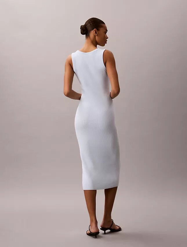 Midi-Kleid aus glatter Baumwolle Midi-Kleid aus glatter Baumwolle