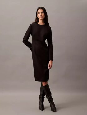 Midi-Kleid aus Krepp