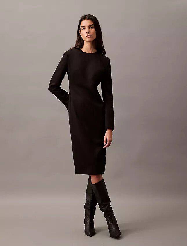 Midi-Kleid aus Krepp Midi-Kleid aus Krepp