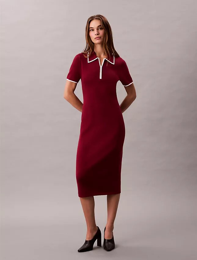 Midi-Kleid mit Colorblock-Besatz Midi-Kleid mit Colorblock-Besatz