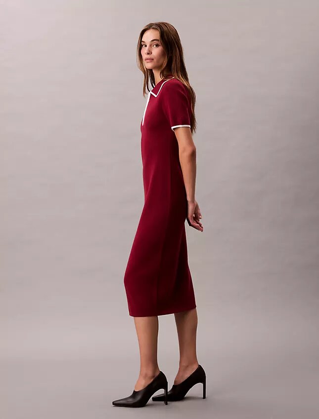 Midi-Kleid mit Colorblock-Besatz Midi-Kleid mit Colorblock-Besatz