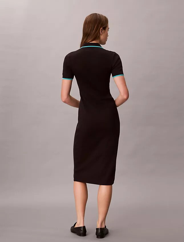Midi-Kleid mit Colorblock-Besatz Midi-Kleid mit Colorblock-Besatz
