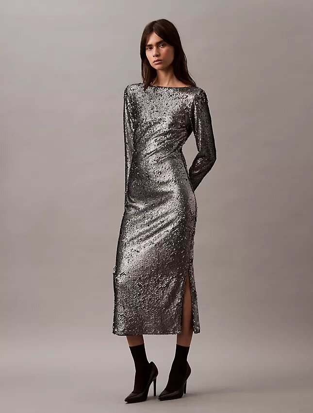 Midi-Kleid mit Pailletten Midi-Kleid mit Pailletten