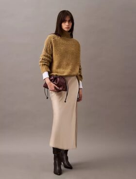Midi-Rock aus Stretch-Satin Midi-Rock aus Stretch-Satin