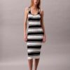 Midi-Tank-Kleid aus geripptem Baumwollstoff Midi-Tank-Kleid aus geripptem Baumwollstoff