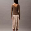 Midirock aus geknittertem Satin mit Print Midirock aus geknittertem Satin mit Print