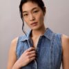 Mini-Kleid mit Denim-Nähten Mini-Kleid mit Denim-Nähten