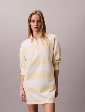 Mini-Polokleid mit Varsity-Streifen