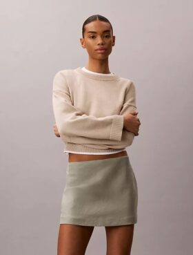 Mini-Skort aus Leinenmischung