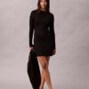 Mini-Strickkleid aus Lurex-Merinowollmischung Mini-Strickkleid aus Lurex-Merinowollmischung