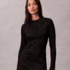 Mini-Strickkleid aus Lurex-Merinowollmischung Mini-Strickkleid aus Lurex-Merinowollmischung