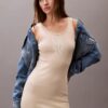Mini-Tank-Kleid aus Baumwollripp mit Logo-Print Mini-Tank-Kleid aus Baumwollripp mit Logo-Print