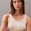Mini-Tank-Kleid aus Baumwollripp mit Logo-Print Mini-Tank-Kleid aus Baumwollripp mit Logo-Print