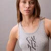 Mini-Tanktop-Kleid aus Baumwollripp mit Logo-Print Mini-Tanktop-Kleid aus Baumwollripp mit Logo-Print