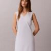 Minikleid aus Baumwollmischung mit V-Ausschnitt