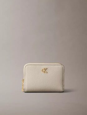 Minimalistische Monogram-Geldbörse mit Reißverschluss und Klappe
