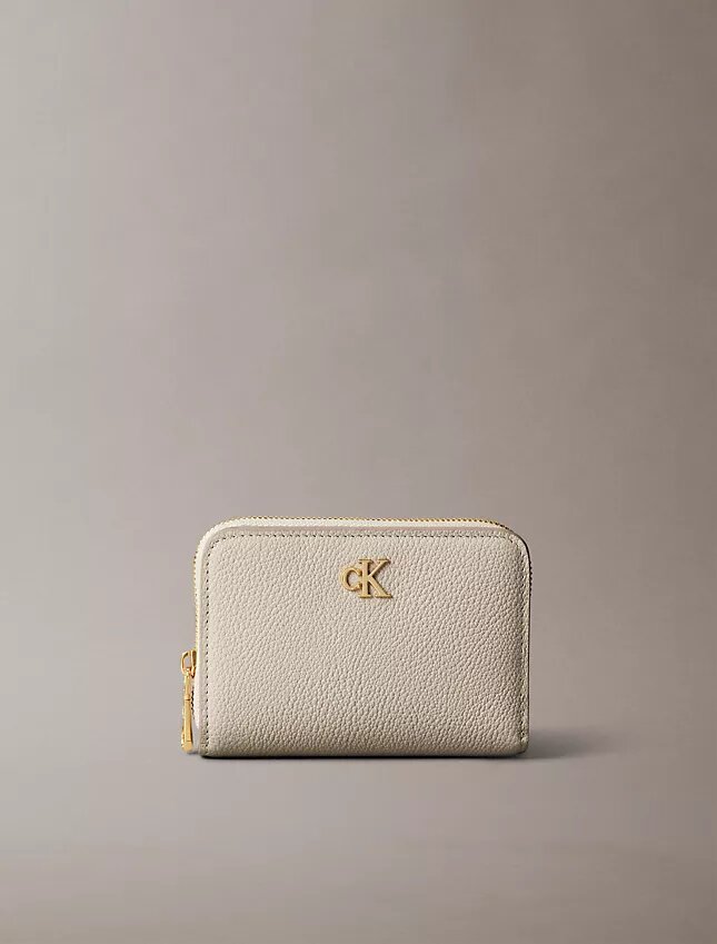 Minimalistische Monogram-Geldbörse mit Reißverschluss und Klappe Minimalistische Monogram-Geldbörse mit Reißverschluss und Klappe