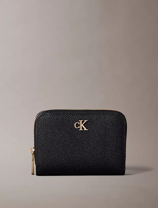 Minimalistische Monogram-Geldbörse mit Reißverschluss und Klappe Minimalistische Monogram-Geldbörse mit Reißverschluss und Klappe
