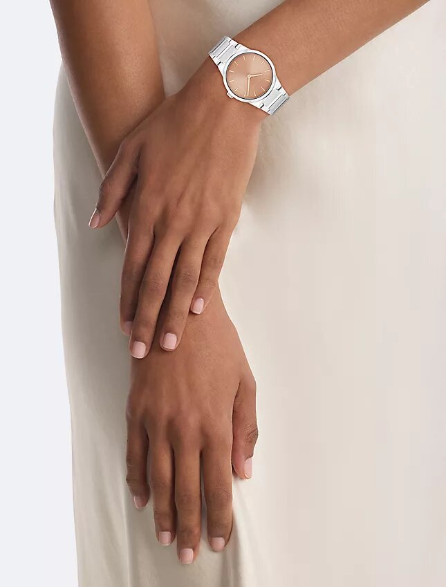 Minimalistische Uhr mit integriertem Gliederarmband, 32 mm Minimalistische Uhr mit integriertem Gliederarmband, 32 mm