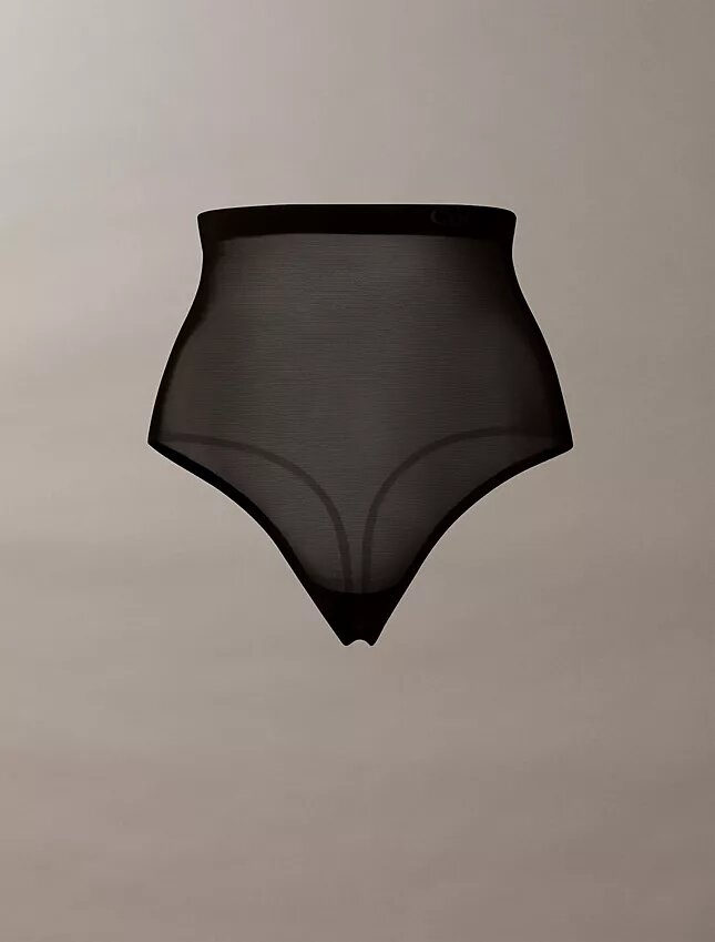 Minimalistischer Mesh-Thong mit hoher Taille Minimalistischer Mesh-Thong mit hoher Taille