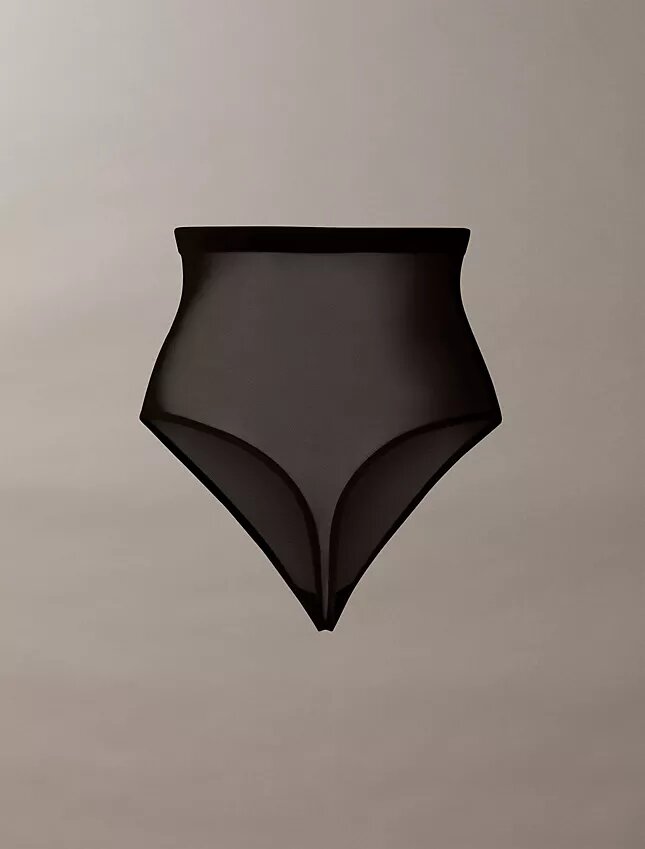 Minimalistischer Mesh-Thong mit hoher Taille Minimalistischer Mesh-Thong mit hoher Taille