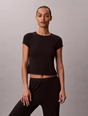 Modal-Stretch-Baby-T-Shirt mit Drop-Stitch-Muster