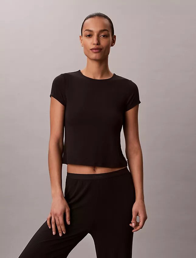 Modal-Stretch-Baby-T-Shirt mit Drop-Stitch-Muster Modal-Stretch-Baby-T-Shirt mit Drop-Stitch-Muster